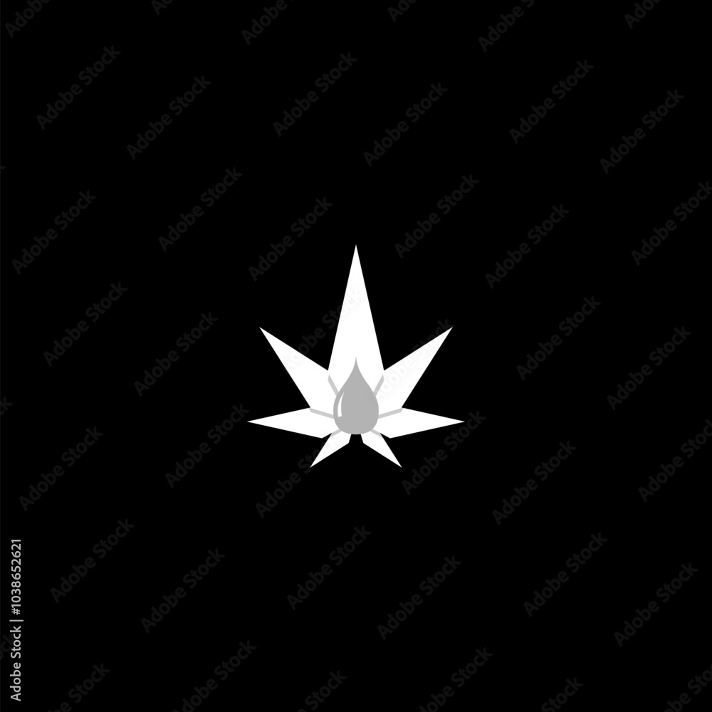 Medical marijuana or cannabis leaf olive oil drop icon isolated on dark background Medical marijuana or cannabis leaf olive oil drop icon isolated on dark background