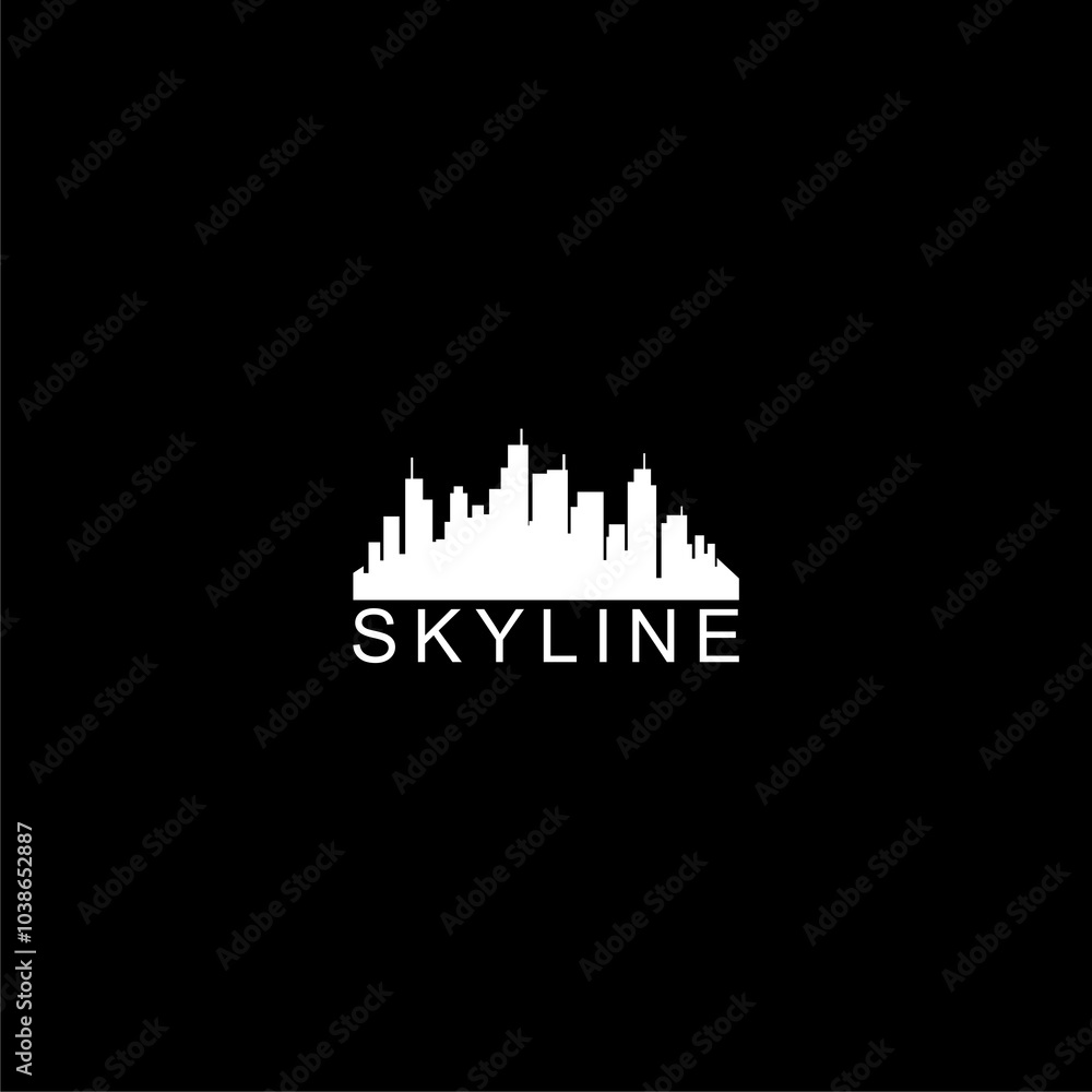 Fototapeta premium Skyline icon isolated on dark background