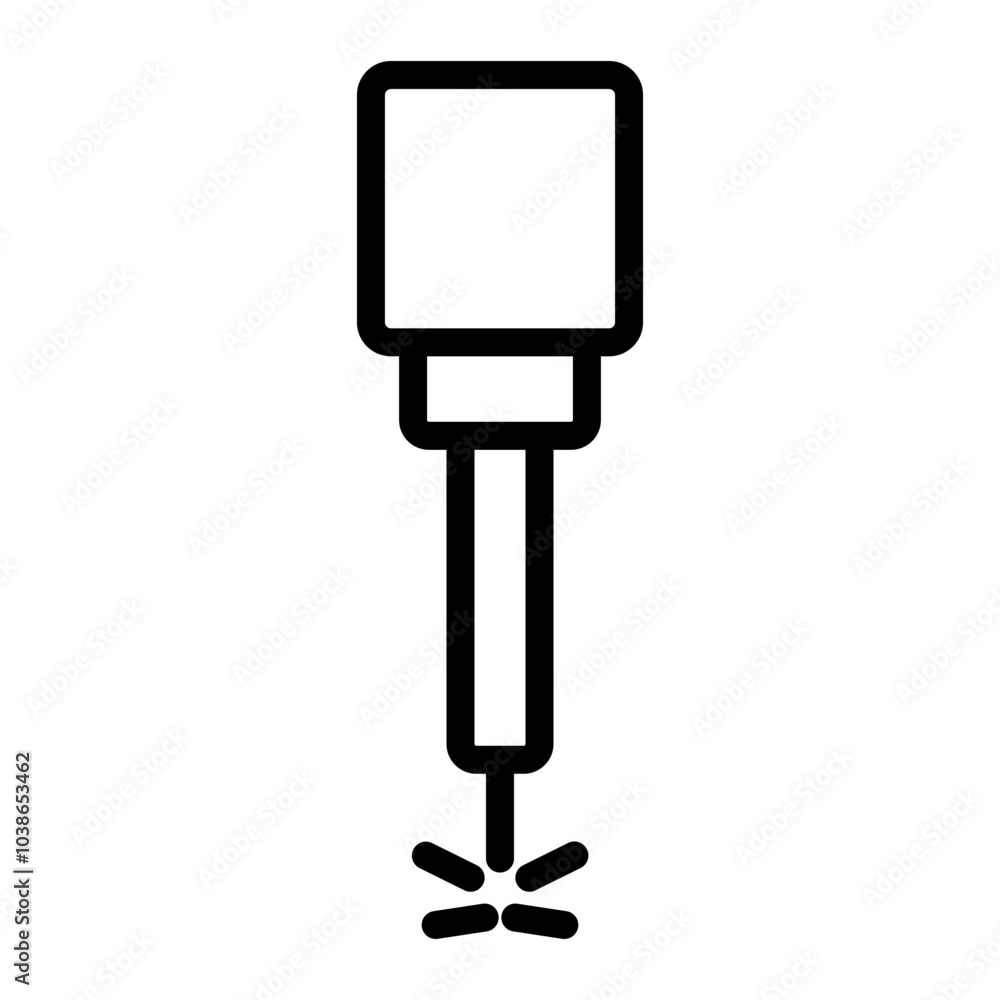 Etching Tool Vector Line Icon Design Etching Tool Vector Line Icon Design