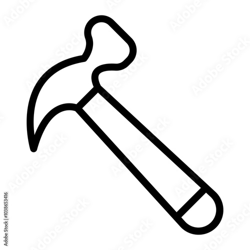 Hammer (Sculpting) Vector Line Icon Design