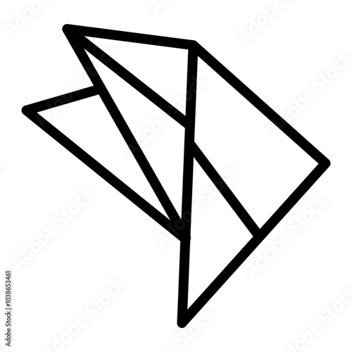 Origami Paper Vector Line Icon Design