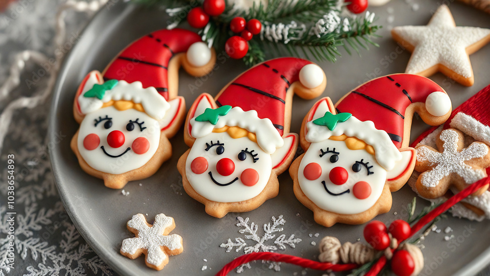 winter style cookies, gingerbread, elf winter style cookies, gingerbread, elf