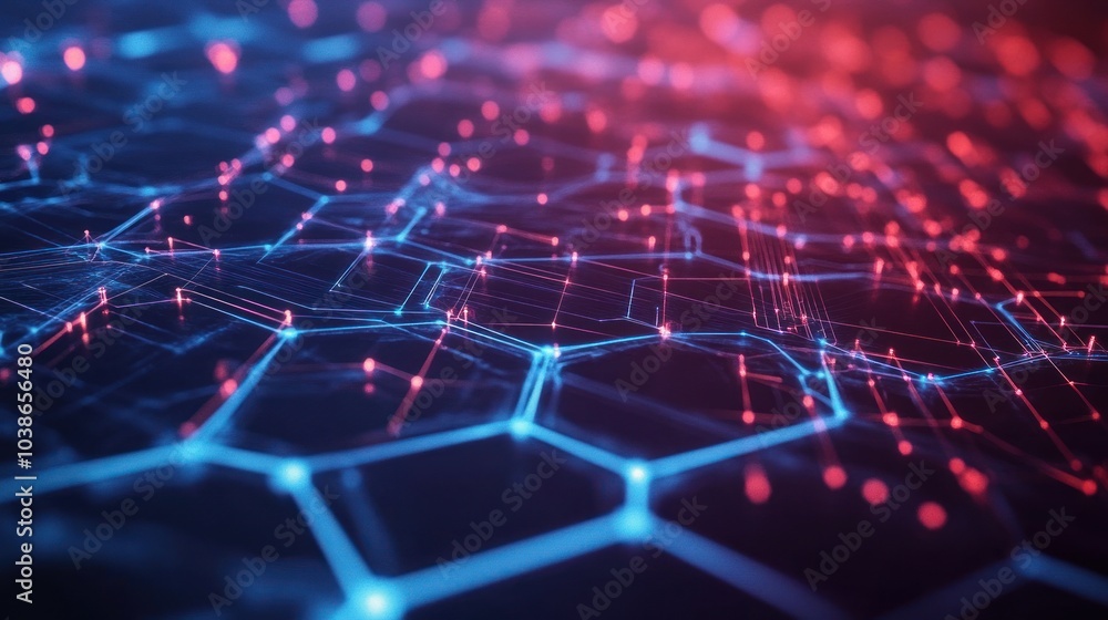 Abstract hexagon technology background with a sleek and dynamic grid of connected hexagons. Abstract hexagon technology background with a sleek and dynamic grid of connected hexagons.