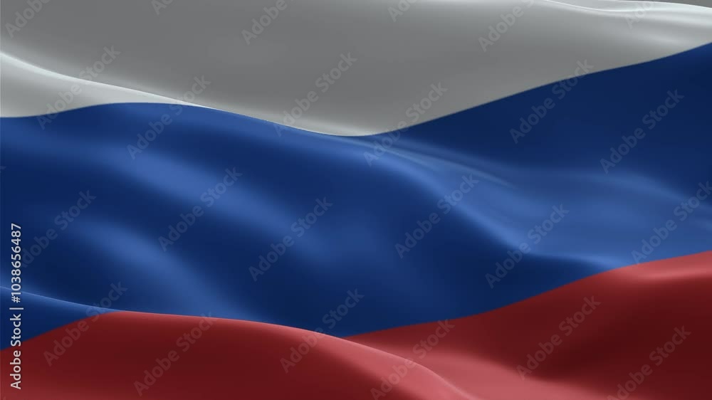 Russia Flag video waving in wind. Russia Flag Wave Loop waving in wind ...