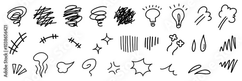 感情を表す手書きのイラストアイコン