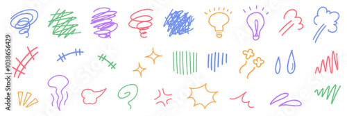 感情を表す手書きのイラストアイコン