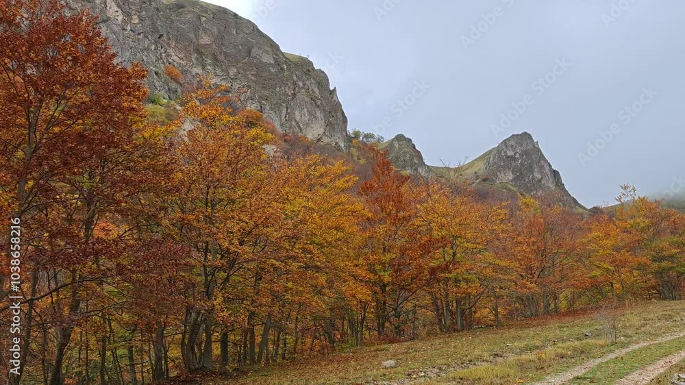 Panoramic view of Mount Pozzoni on rainy day in Lazio region, Italy Panoramic view of Mount Pozzoni on rainy day in Lazio region, Italy