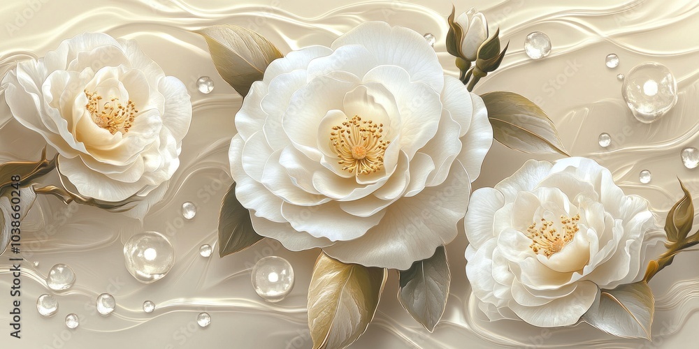 A serene arrangement of white flowers with delicate petals and soft background textures. A serene arrangement of white flowers with delicate petals and soft background textures.