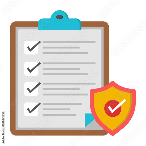 Modern design icon of secure checklist 

