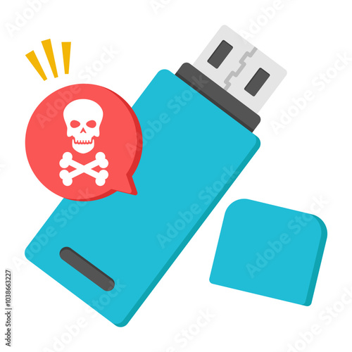 A beautiful design icon of usb virus

