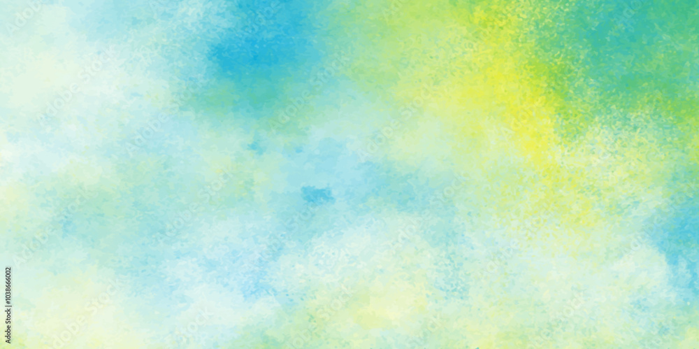 Fototapeta premium Abstract yellow and blue watercolor background. aquarelle colorful stains on paper. pastel watercolor background. Explosion of colored powder on white texture background.