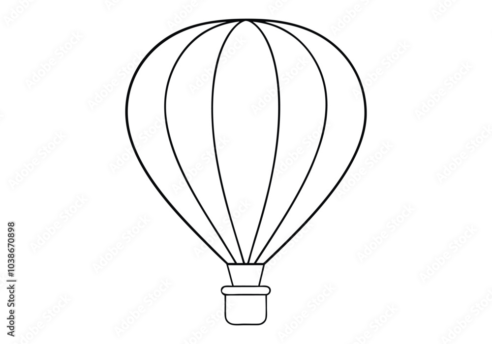 One Line Drawing of a Hot Air Balloon – Travel and Adventure Theme One Line Drawing of a Hot Air Balloon – Travel and Adventure Theme