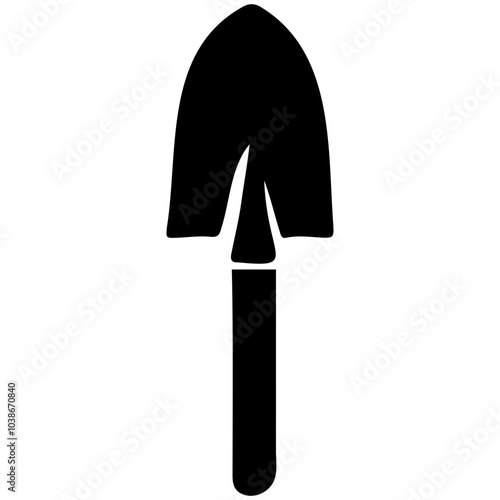 Agricultural hoe in silhouette style for farming tool background