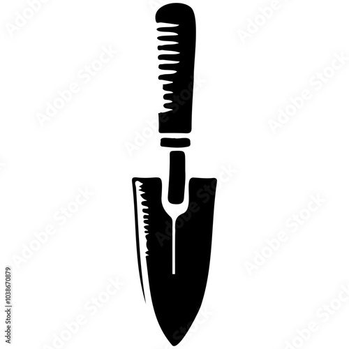 Tillage hoe in silhouette style for soil preparation background