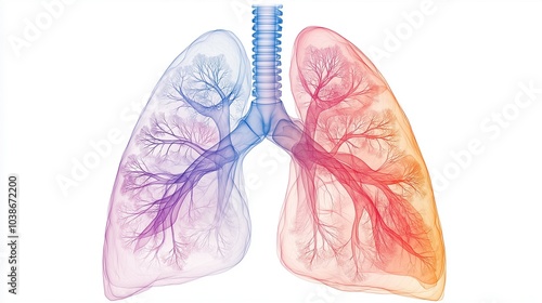 Anatomical Illustration of Human Lungs Design