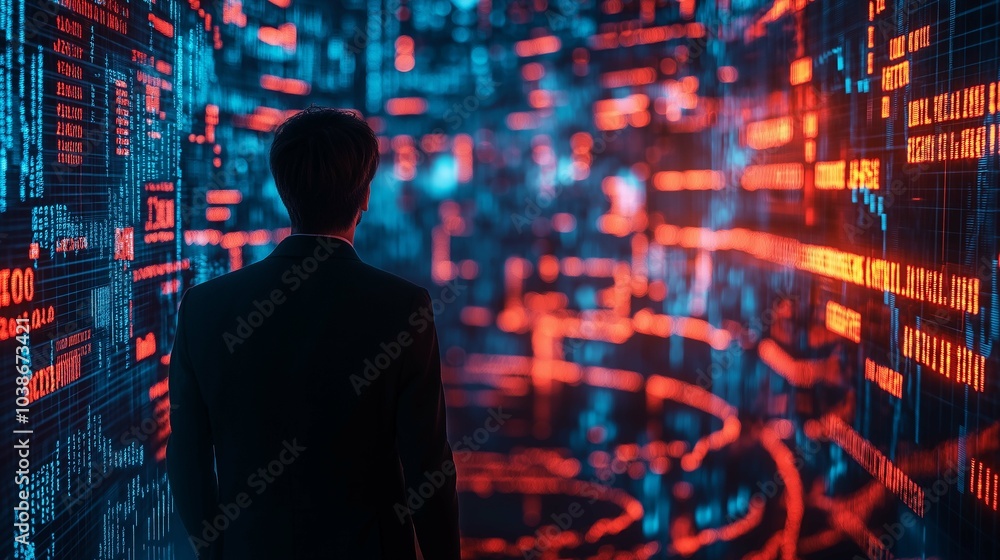 Individual Lost in a Digital Maze of Light and Data Individual Lost in a Digital Maze of Light and Data