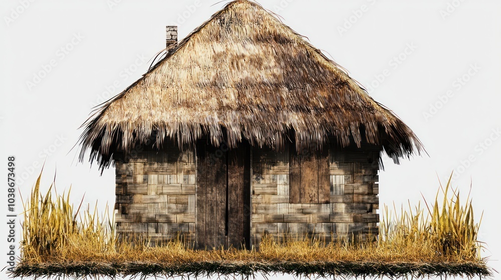 Straw house on a transparent background Straw house on a transparent background