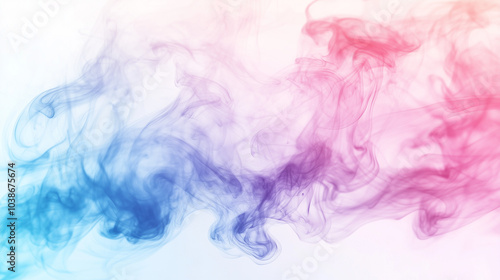 Colorful Pink and Blue Smoke on White Background - Vape Liquid in Water