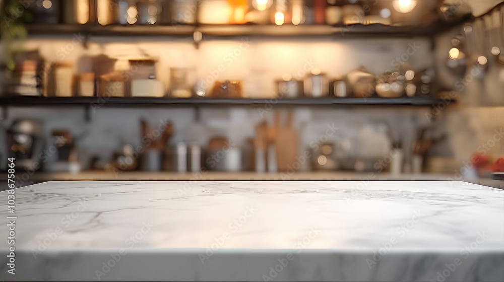 A white marble table reflects soft light, set against a blurred kitchen scene, inspiring culinary creativity. A white marble table reflects soft light, set against a blurred kitchen scene, inspiring culinary creativity.