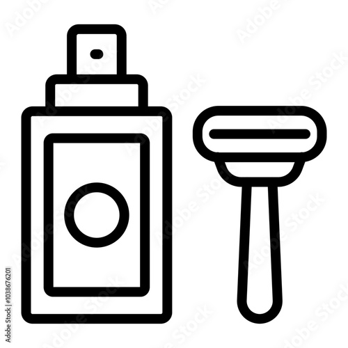 Shaving Cream Vector Line Icon Design