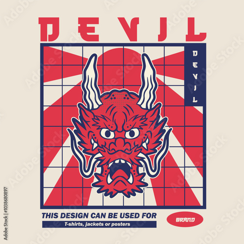 A Dragon head logo. This is vector illustration ideal for a mascot and tattoo or T-shirt graphic.