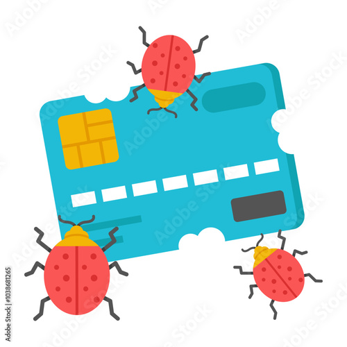 Creative design icon of card bug

