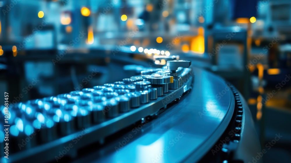 Naklejka premium Medical-grade steel being produced with high precision in a clean, sterile environment.