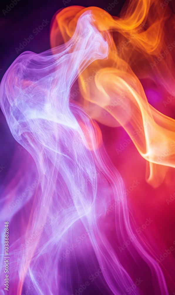 Abstract swirling purple and orange smoke. Abstract swirling purple and orange smoke.