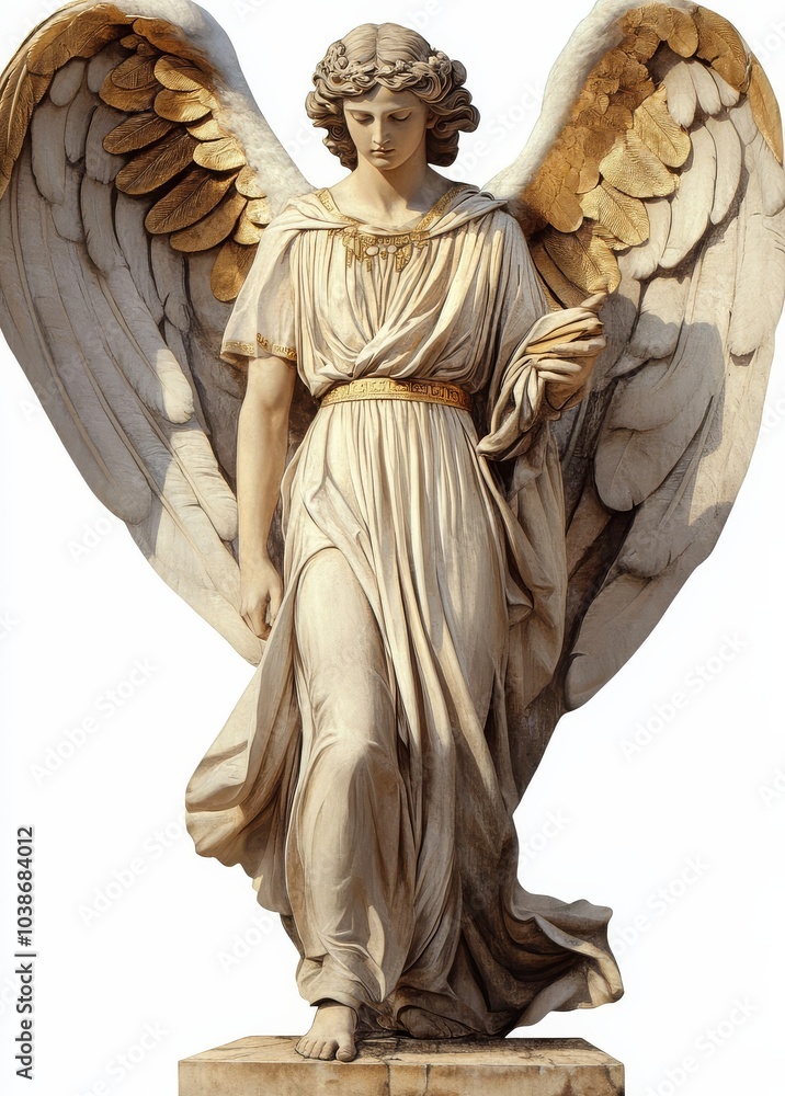 Obraz premium Representation of an adult Roman angel in PNG format, emphasizing spiritual essence.