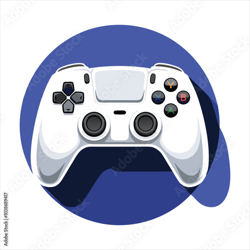 Modern Gaming Controller Illustration on Blue Background