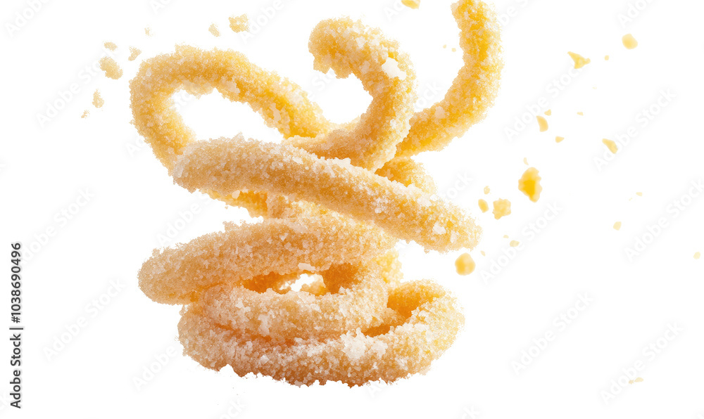 Sugar coated funnel cake on transparent background Sugar coated funnel cake on transparent background