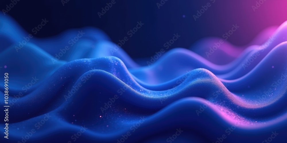 Obraz premium Abstract waves of blue and purple create a dynamic and modern background, perfect for technology, digital art, or creative projects.