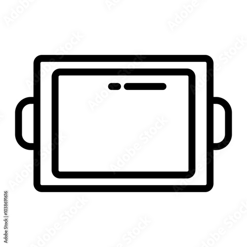 Baking Tray Vector Line Icon Design