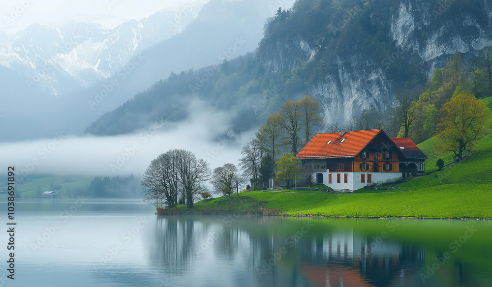 AI generator image of hut, log near the river,Idyllic nature view featuring a charming log cabin surrounded by wilderness,surreal and invisible floating tiny house,surreal and invisible and floating AI generator image of hut, log near the river,Idyllic nature view featuring a charming log cabin surrounded by wilderness,surreal and invisible floating tiny house,surreal and invisible and floating