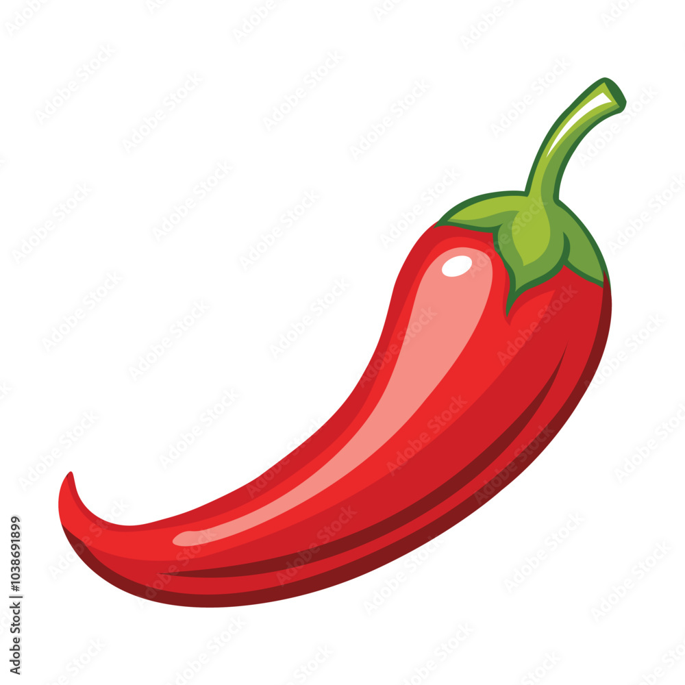 Illustration of Chili Pepper isolated on white Illustration of Chili Pepper isolated on white