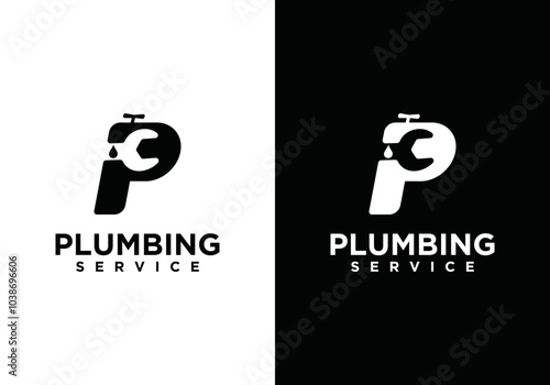water pipe maintenance service logo design.
