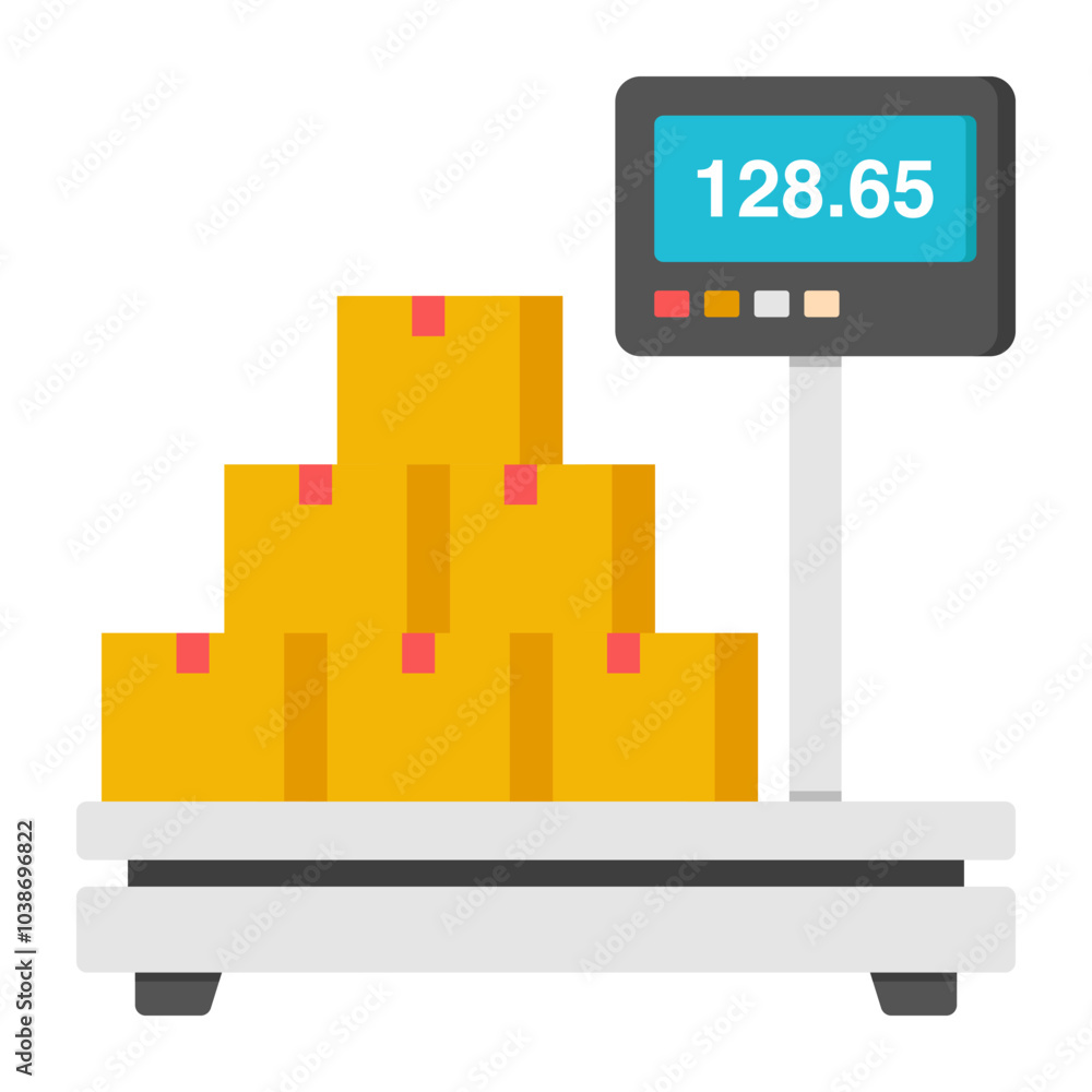 Conceptual flat design icon of parcel weighing
Conceptual flat design icon of parcel weighing