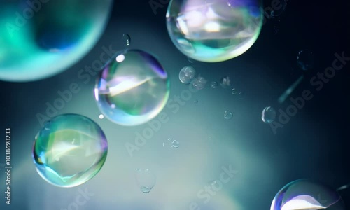 soap iridicent bubble floating animation  photo