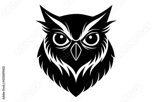 Owl head Silhouette | isolated vector silhouette illustration on white background