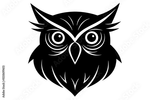 Owl head Silhouette | isolated vector silhouette illustration on white background