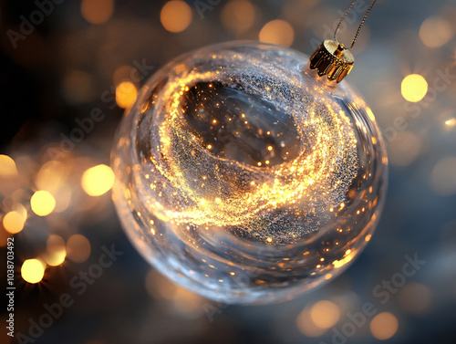 A delicate frosted ornament...