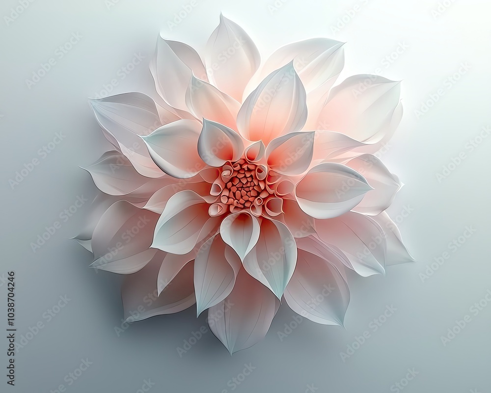 Fototapeta premium Delicate pink flower on white background