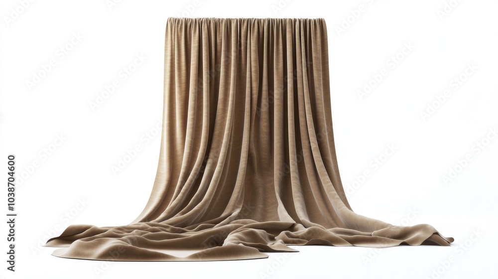 Soft Draped Fabric on White Background Soft Draped Fabric on White Background