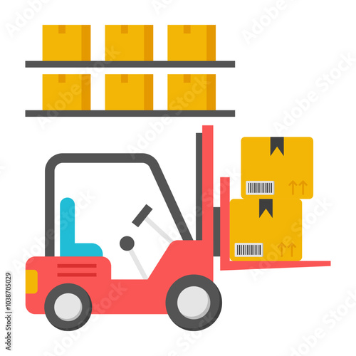 Modern design icon of forklift truck

