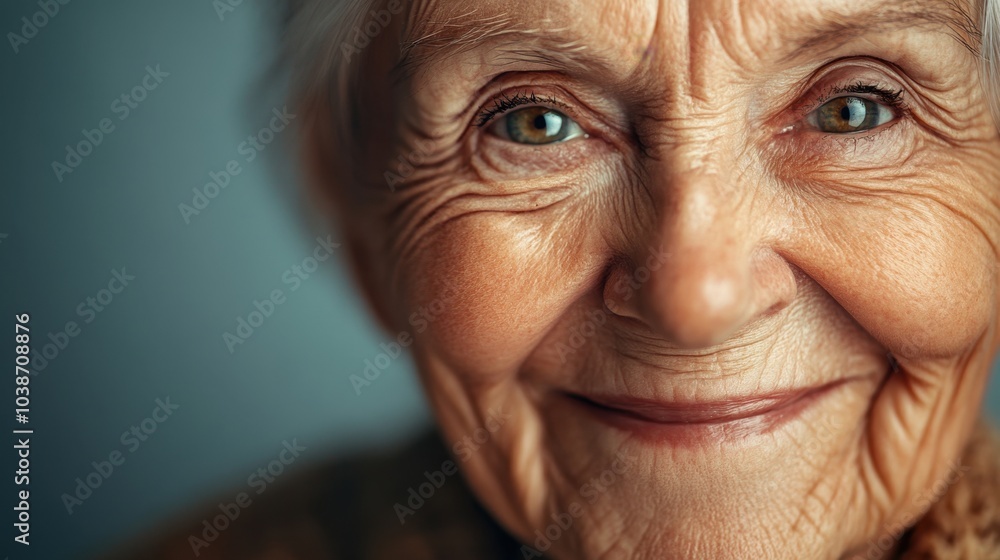 Smiling Elderly Woman Portrait Close-Up Smiling Elderly Woman Portrait Close-Up