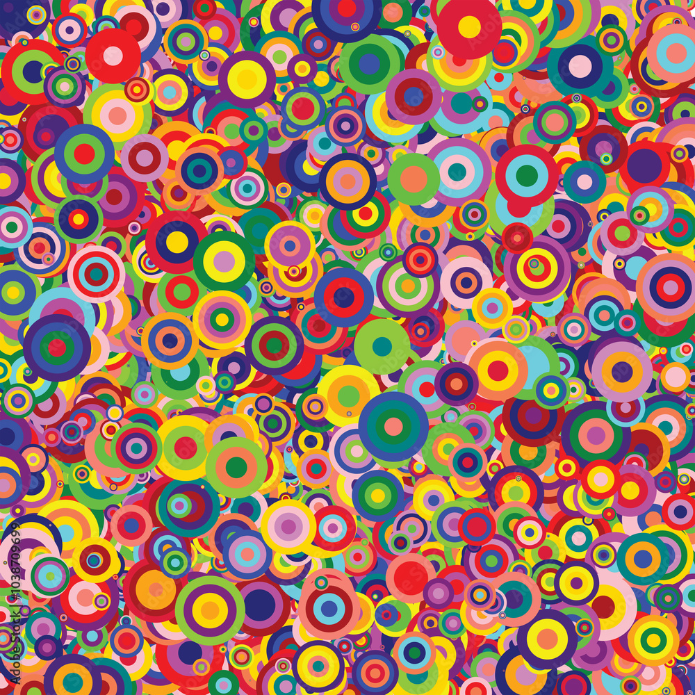 background composed of many circles of various sizes and colors in a vintage 70s 80s style background composed of many circles of various sizes and colors in a vintage 70s 80s style