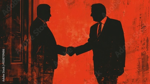 A politician shaking hands with a shady figure while accepting a bribe, illustrating the widespread issue of corruption
