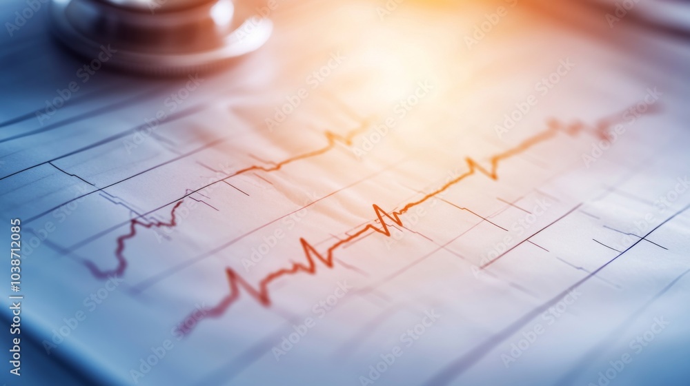 Medical Chart Analysis with Heartbeat Monitoring Lines Medical Chart Analysis with Heartbeat Monitoring Lines