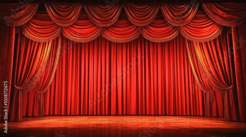 Elegant Red Theater Curtain for Performances