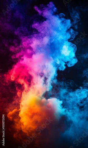 Wallpaper Mural Colorful smoke billows against dark background. Torontodigital.ca